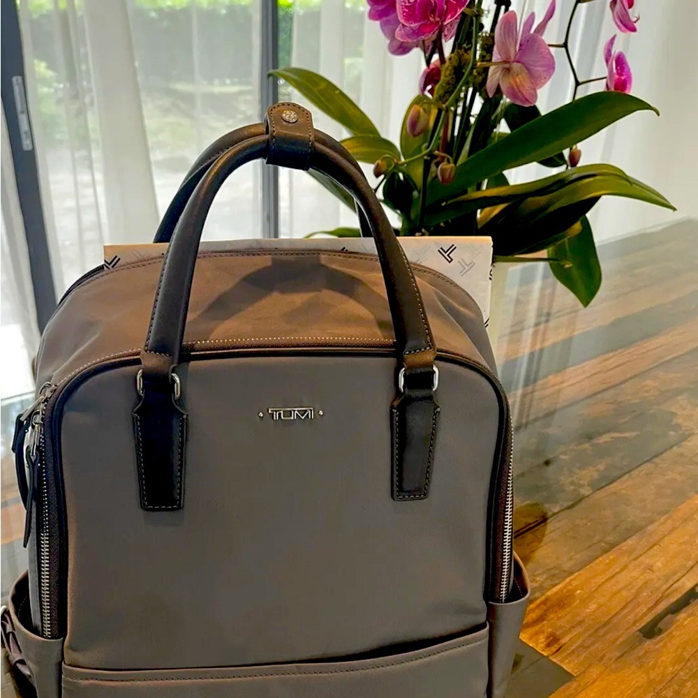 TUMI Jenna Business Backpack 136408-2318 Gray Nylon